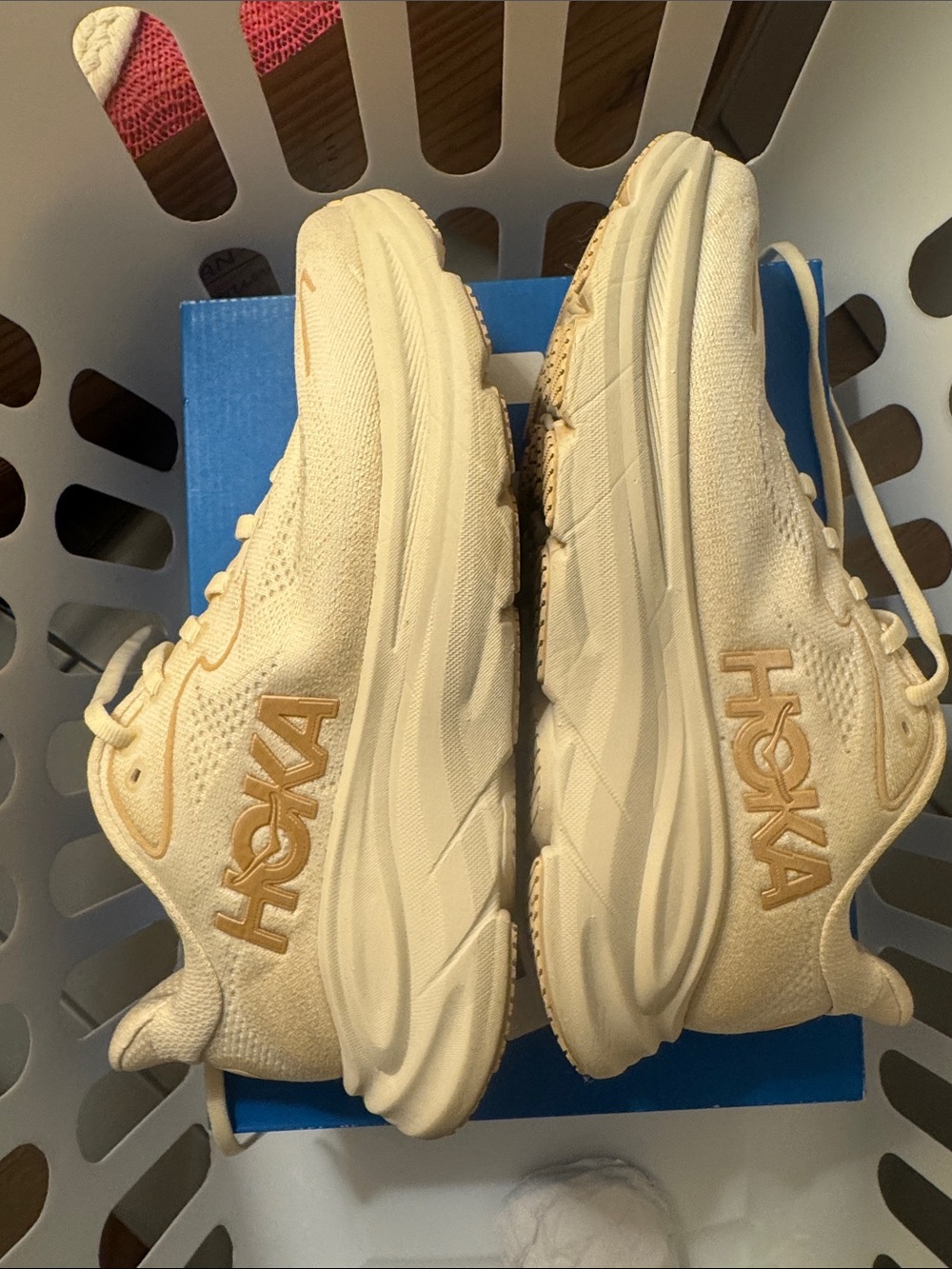 HOKA Women's Neutral Trainer in Light Sand Clifton 10
